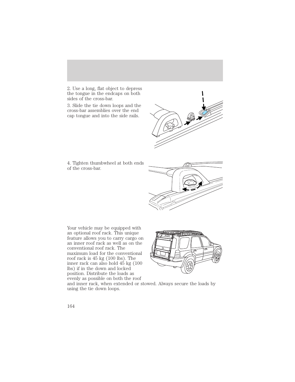 Driving | FORD 2001 Escape User Manual | Page 164 / 280