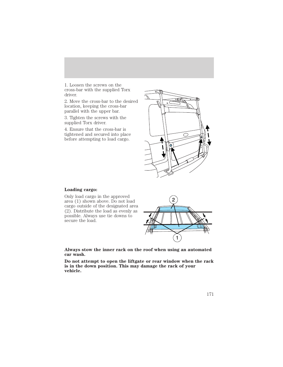 Driving | FORD 2001 Escape User Manual | Page 171 / 280