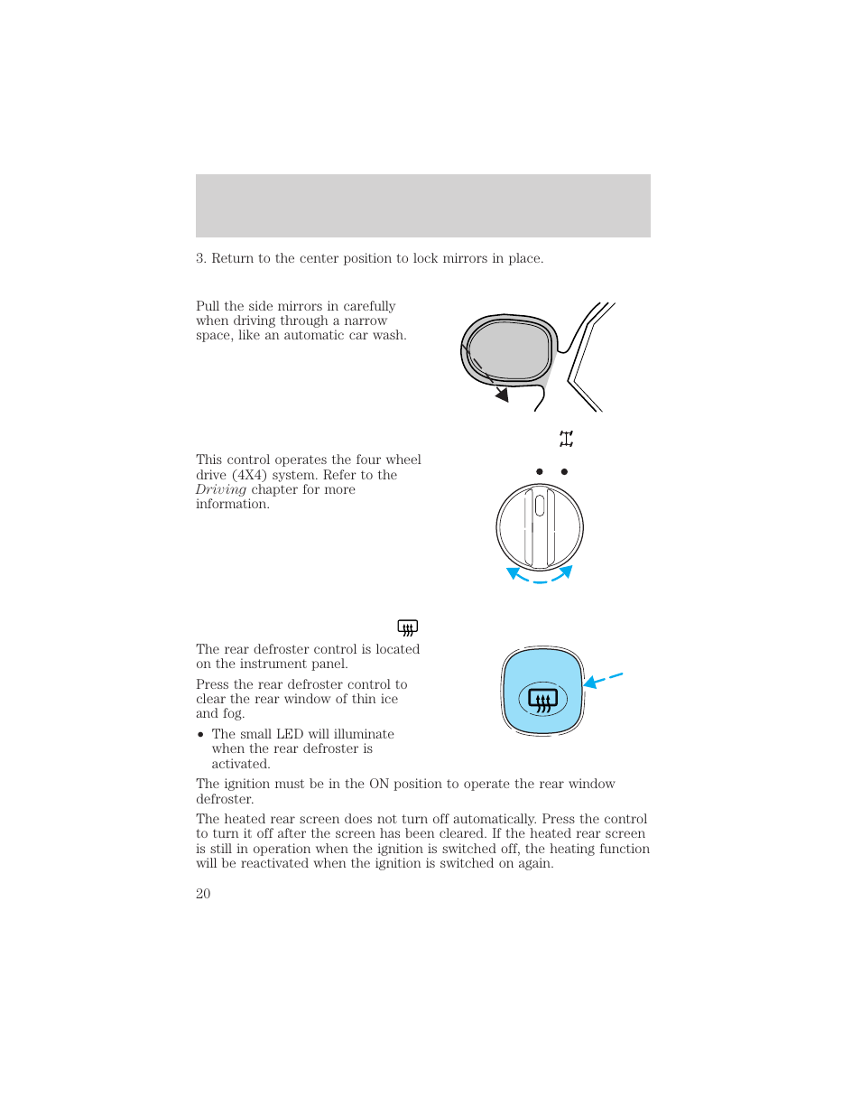 Controls and features | FORD 2001 Escape User Manual | Page 20 / 280