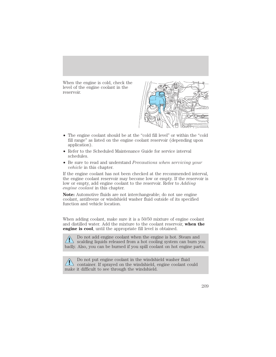 Maintenance and care | FORD 2001 Escape User Manual | Page 209 / 280