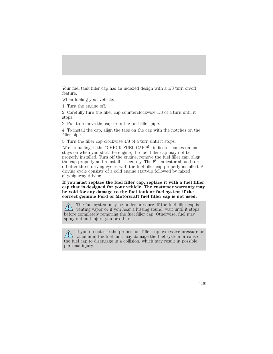 Maintenance and care | FORD 2001 Escape User Manual | Page 229 / 280