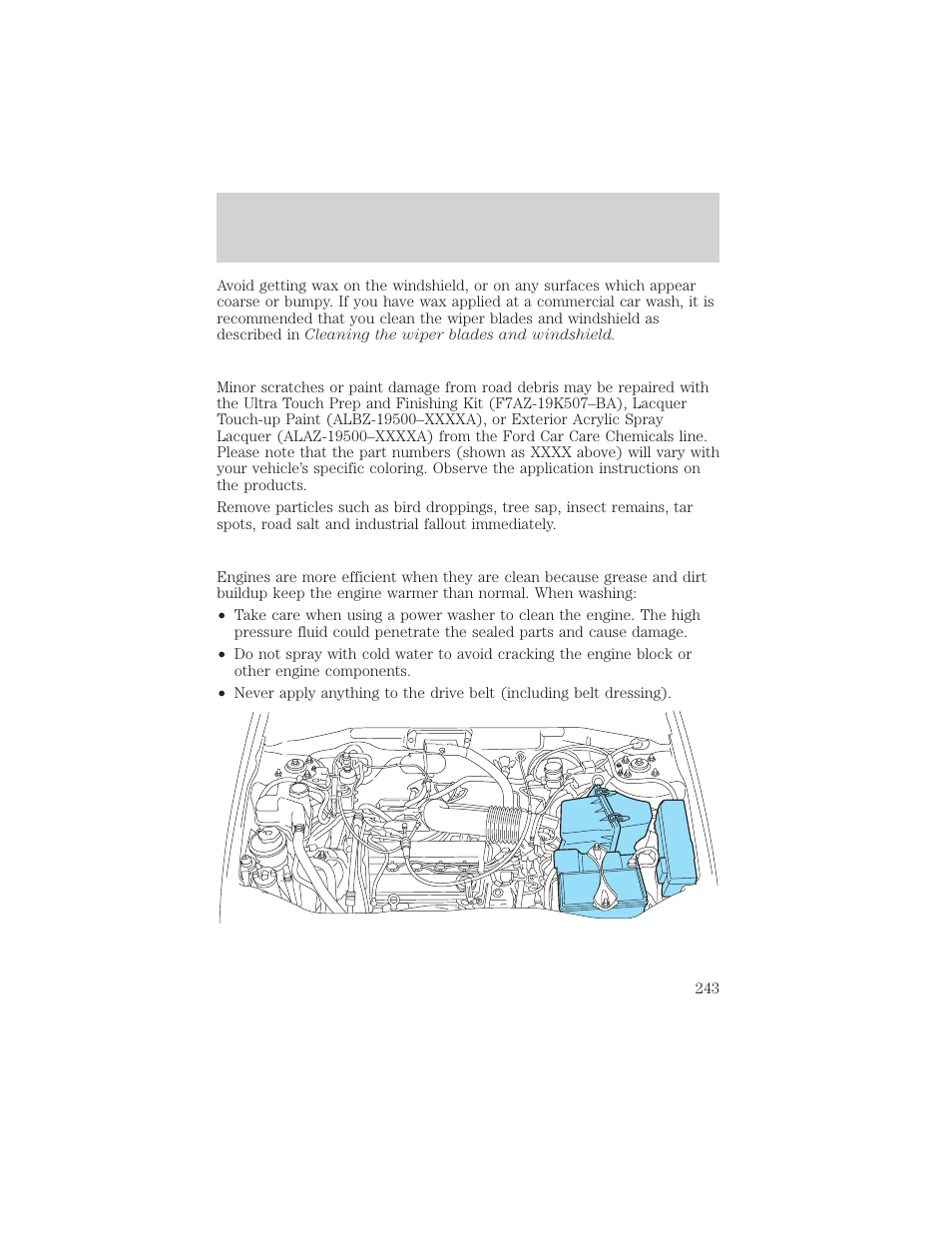 Maintenance and care | FORD 2001 Escape User Manual | Page 243 / 280