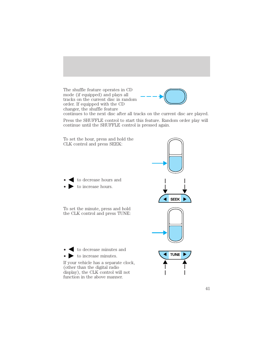 Auto clk auto clk controls and features | FORD 2001 Escape User Manual | Page 41 / 280