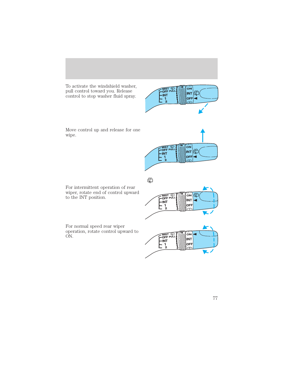 Controls and features | FORD 2001 Escape User Manual | Page 77 / 280