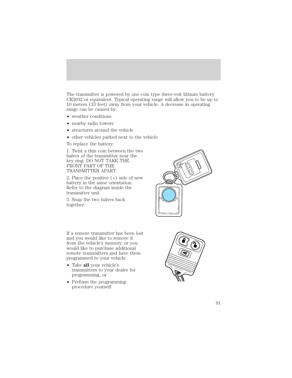 Controls and features | FORD 2001 Escape User Manual | Page 91 / 280