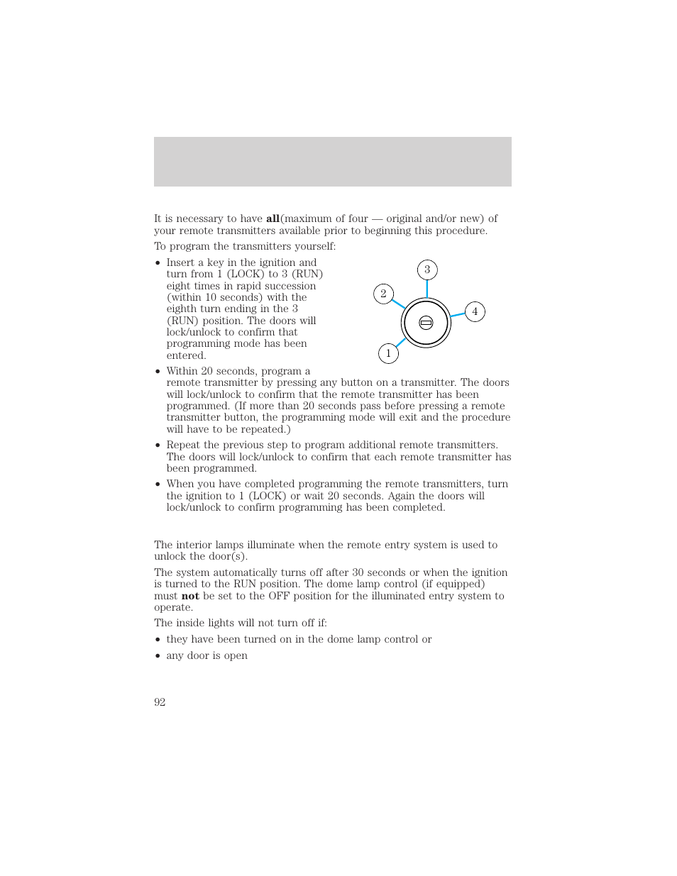 Controls and features | FORD 2001 Escape User Manual | Page 92 / 280