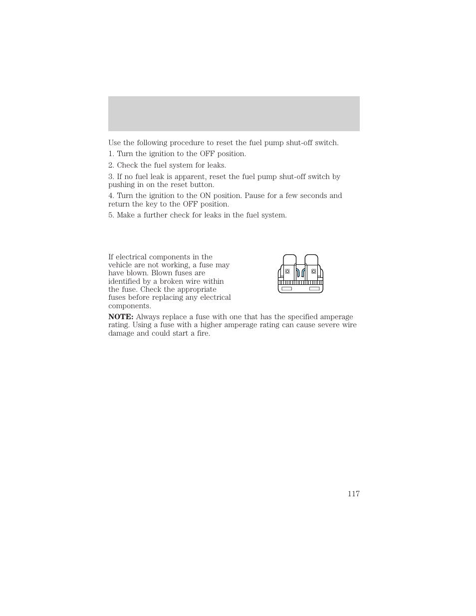 Roadside emergencies | FORD 2001 Escort User Manual | Page 117 / 216