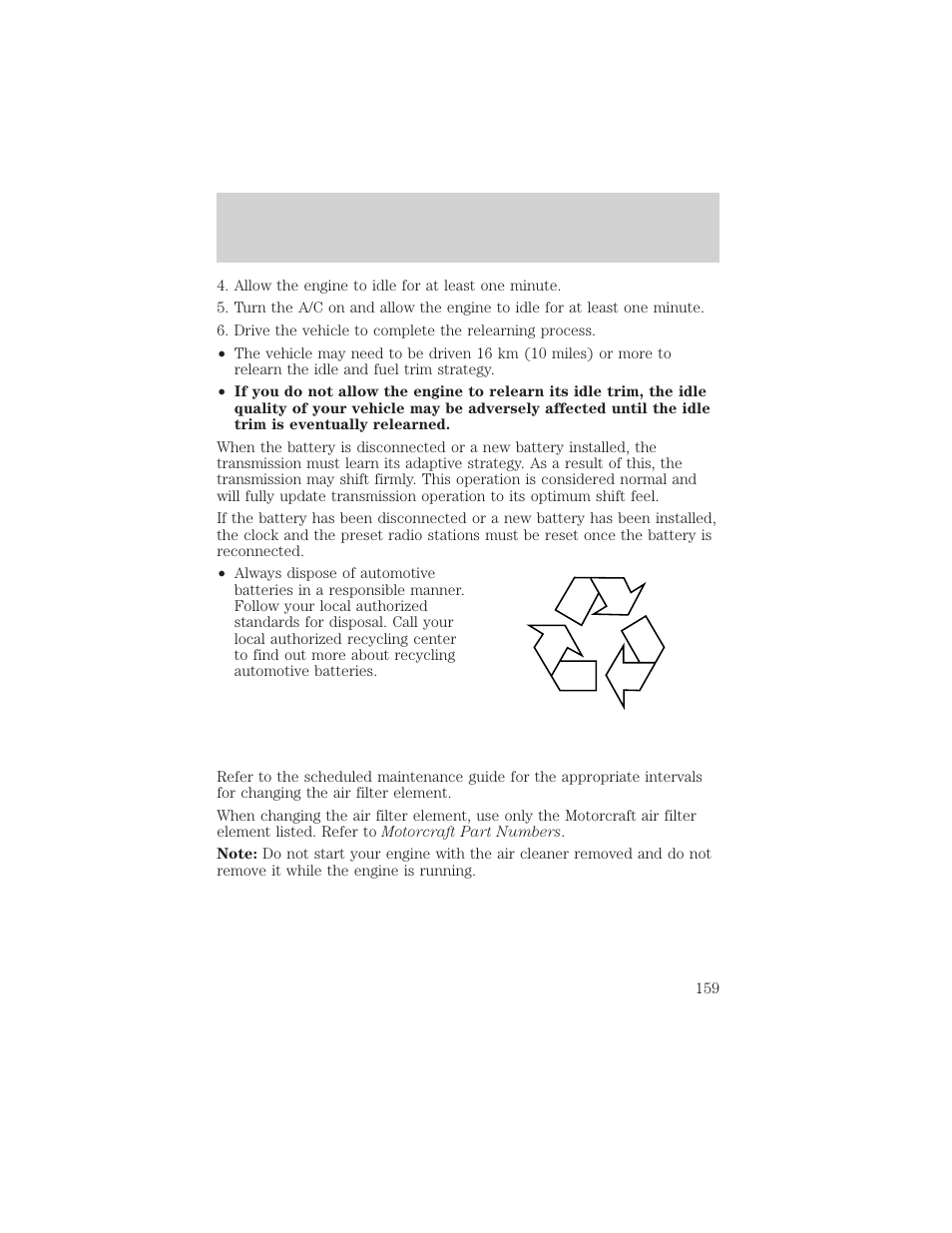 Maintenance and care | FORD 2001 Escort User Manual | Page 159 / 216