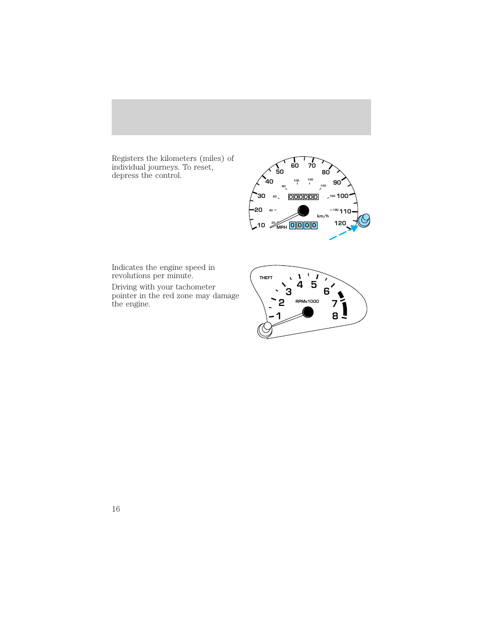 Instrumentation | FORD 2001 Escort User Manual | Page 16 / 216