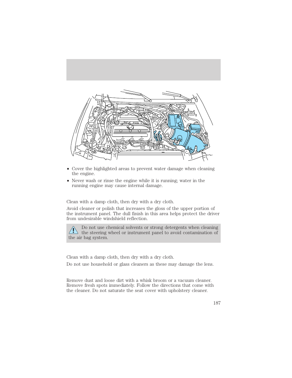 Maintenance and care | FORD 2001 Escort User Manual | Page 187 / 216