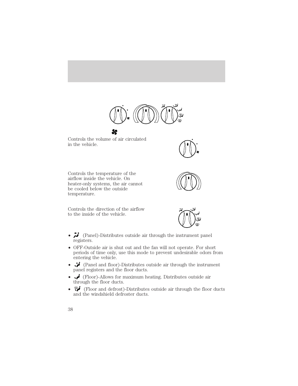 Controls and features | FORD 2001 Escort User Manual | Page 38 / 216