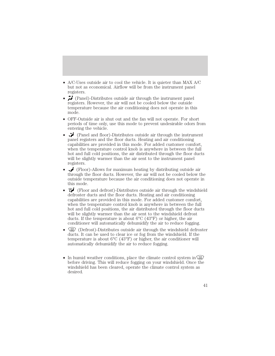 Controls and features | FORD 2001 Escort User Manual | Page 41 / 216