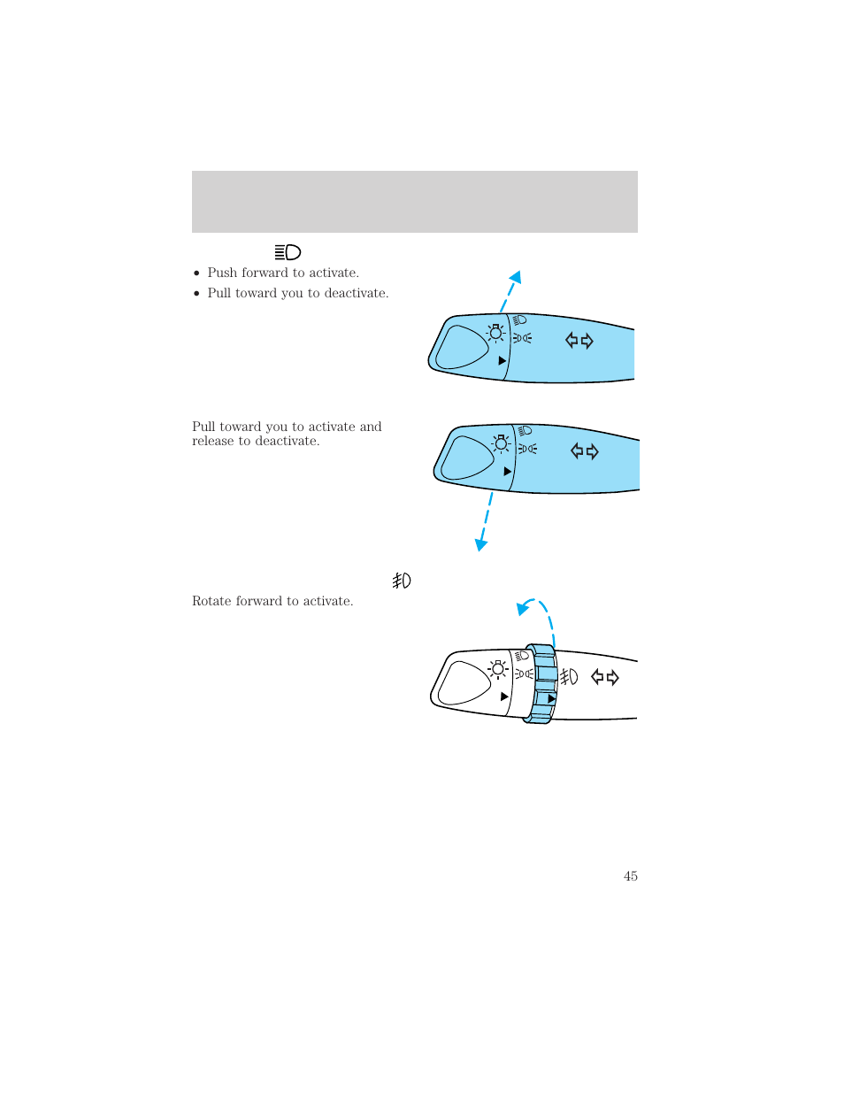 Controls and features | FORD 2001 Escort User Manual | Page 45 / 216