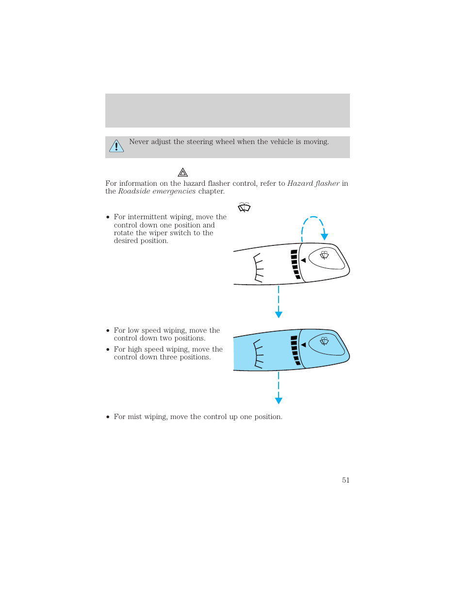 Controls and features | FORD 2001 Escort User Manual | Page 51 / 216