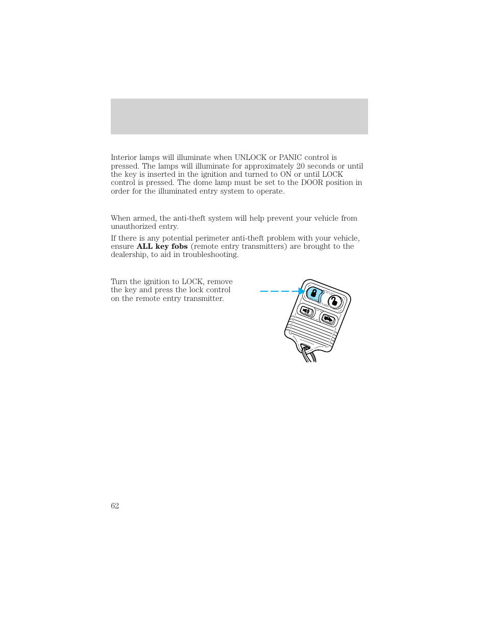 Controls and features | FORD 2001 Escort User Manual | Page 62 / 216