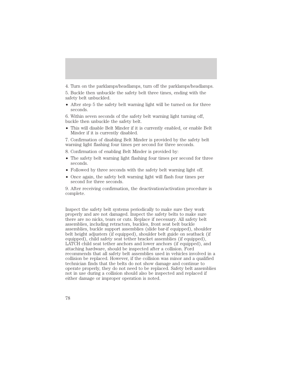 Seating and safety restraints | FORD 2001 Escort User Manual | Page 78 / 216