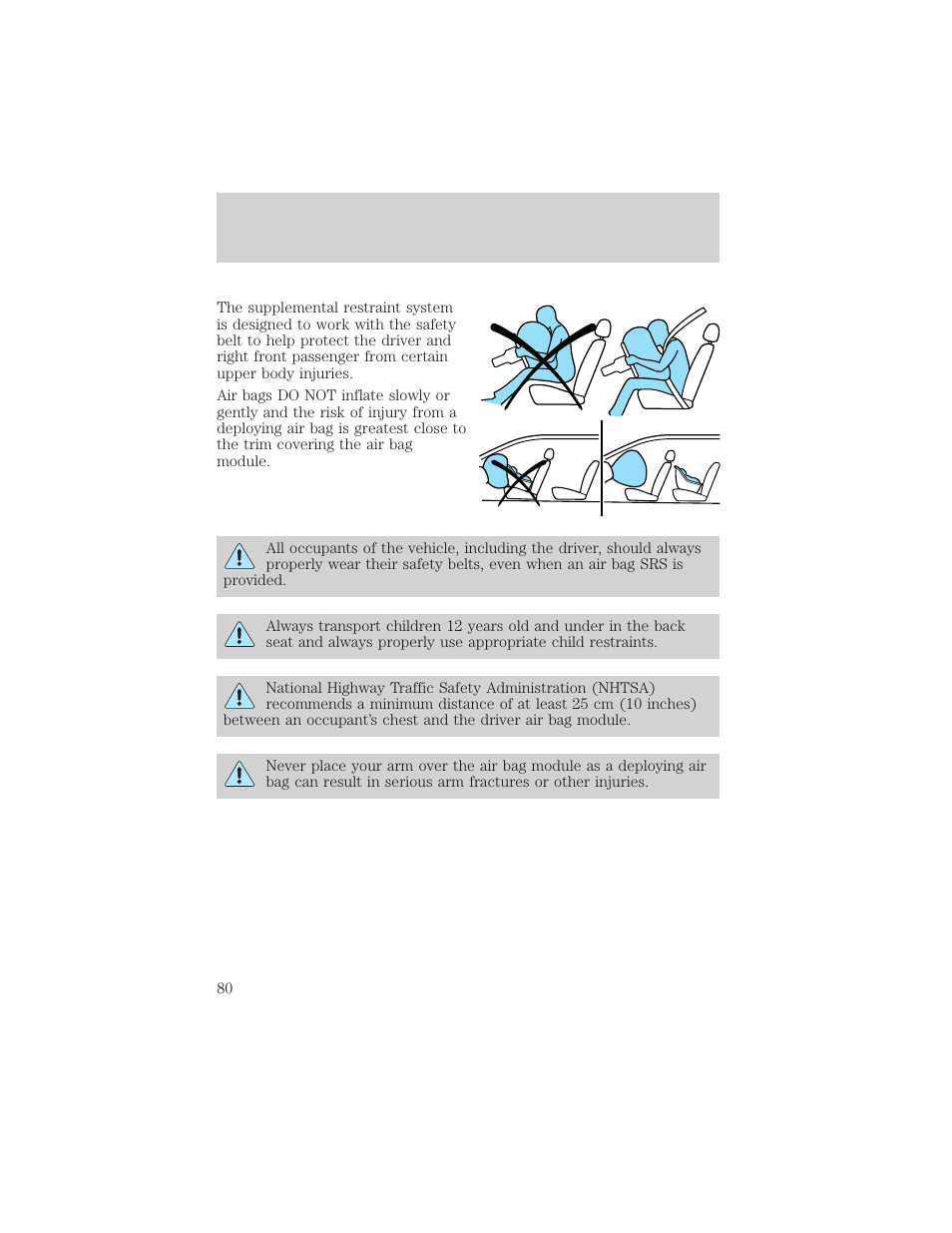 Seating and safety restraints | FORD 2001 Escort User Manual | Page 80 / 216