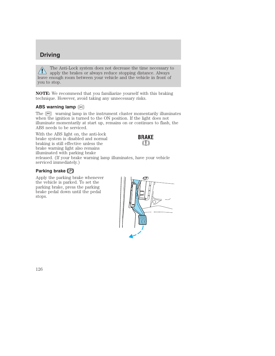 Driving | FORD 2001 Excursion v.2 User Manual | Page 126 / 248