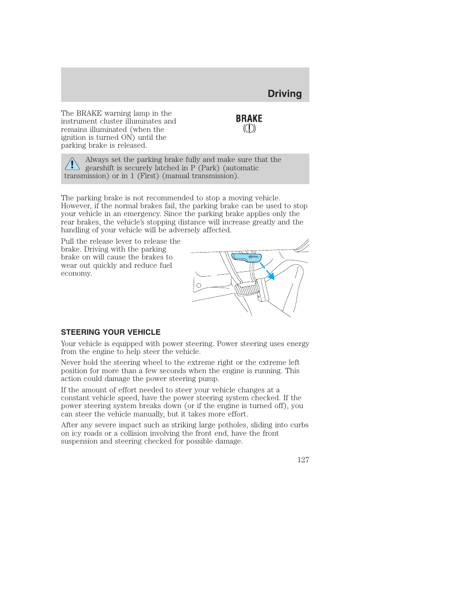 Driving | FORD 2001 Excursion v.2 User Manual | Page 127 / 248