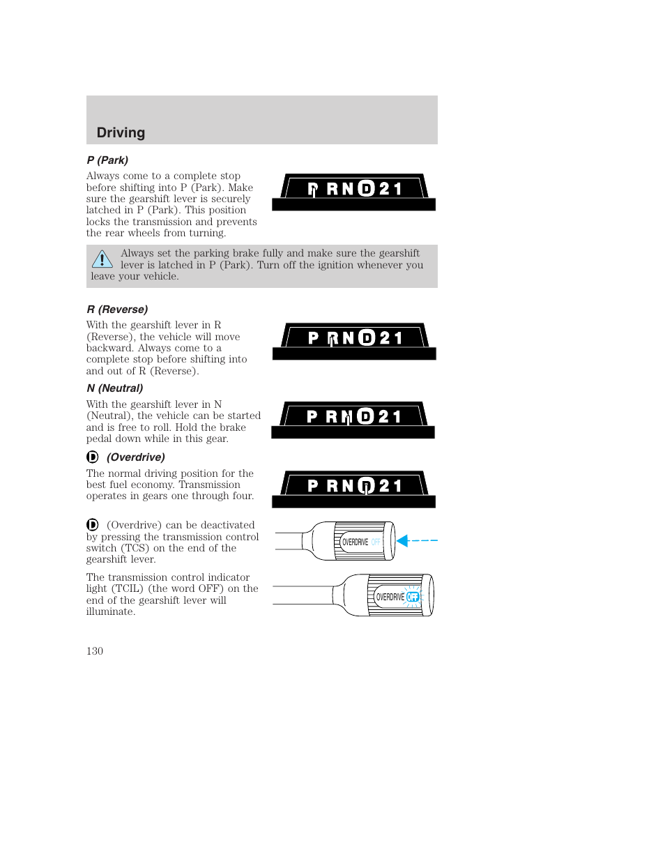 Driving | FORD 2001 Excursion v.2 User Manual | Page 130 / 248