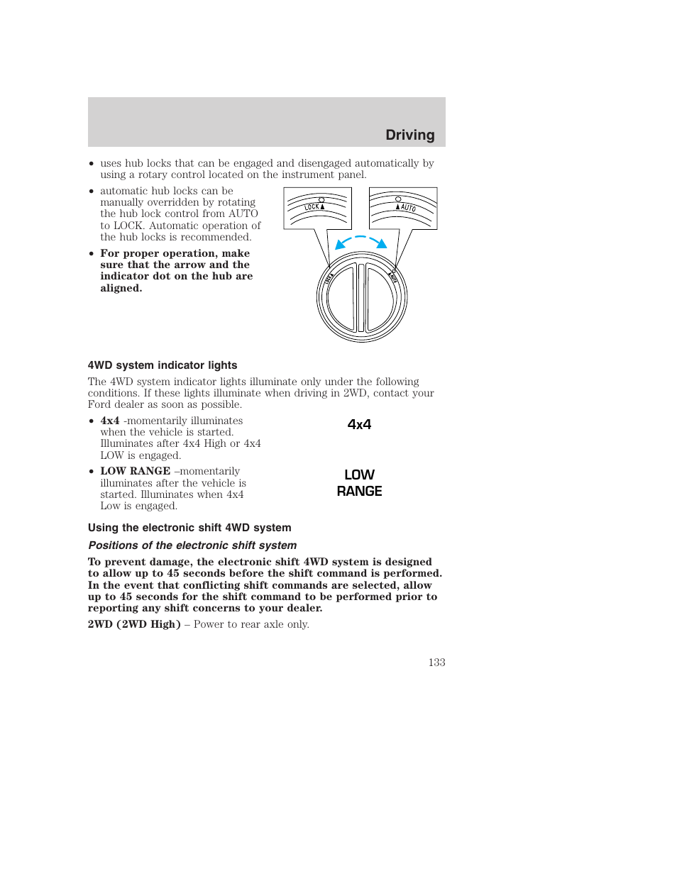 Driving | FORD 2001 Excursion v.2 User Manual | Page 133 / 248