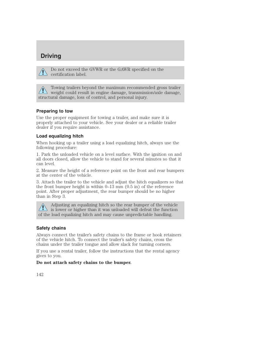 Driving | FORD 2001 Excursion v.2 User Manual | Page 142 / 248