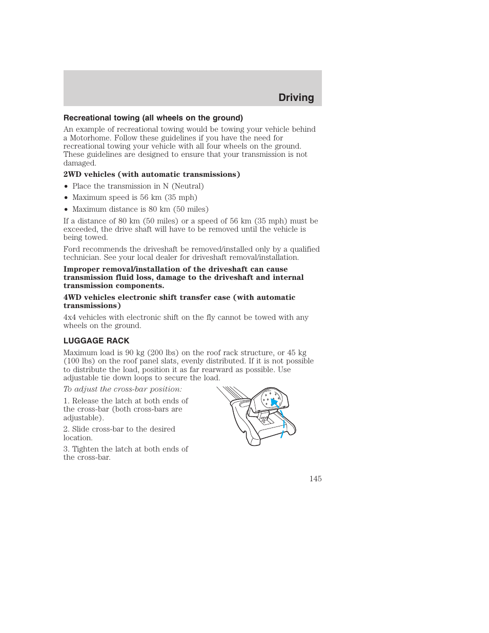 Driving | FORD 2001 Excursion v.2 User Manual | Page 145 / 248