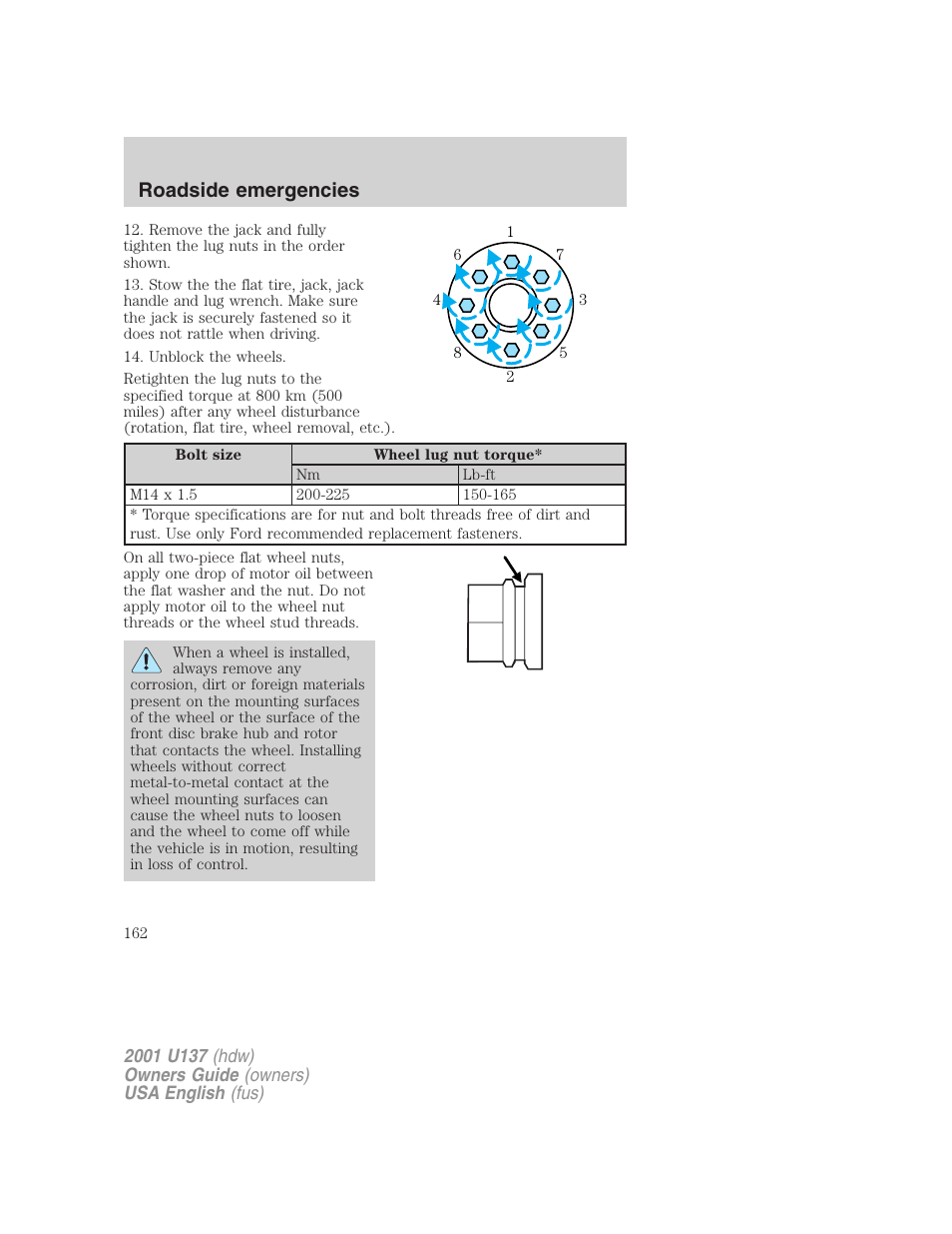 Roadside emergencies | FORD 2001 Excursion v.2 User Manual | Page 162 / 248