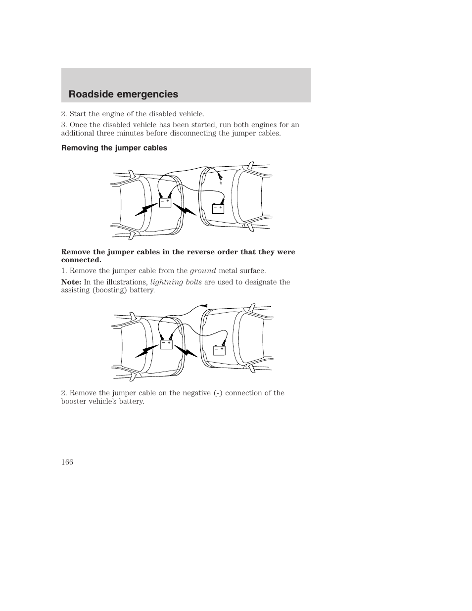 Roadside emergencies | FORD 2001 Excursion v.2 User Manual | Page 166 / 248