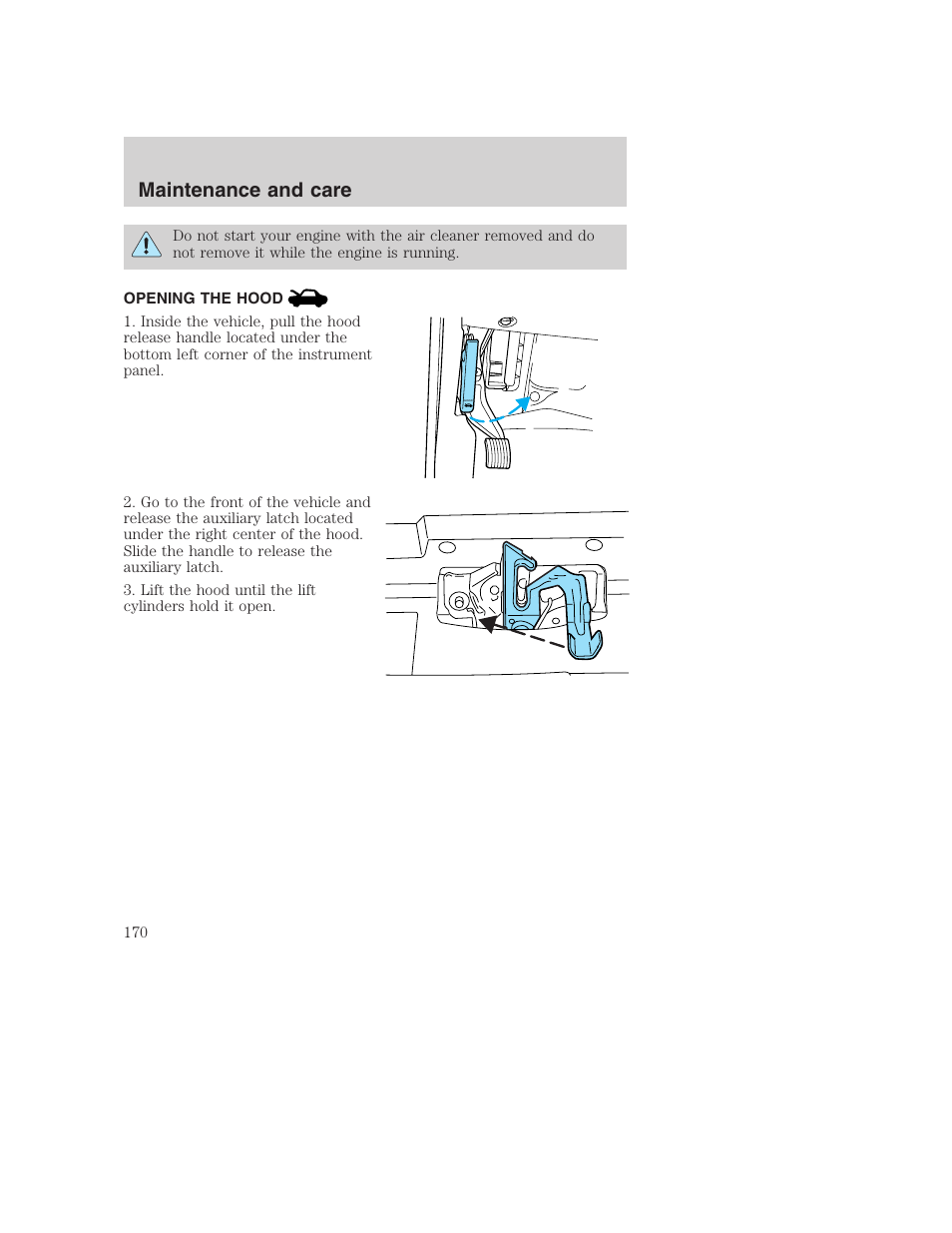 Maintenance and care | FORD 2001 Excursion v.2 User Manual | Page 170 / 248