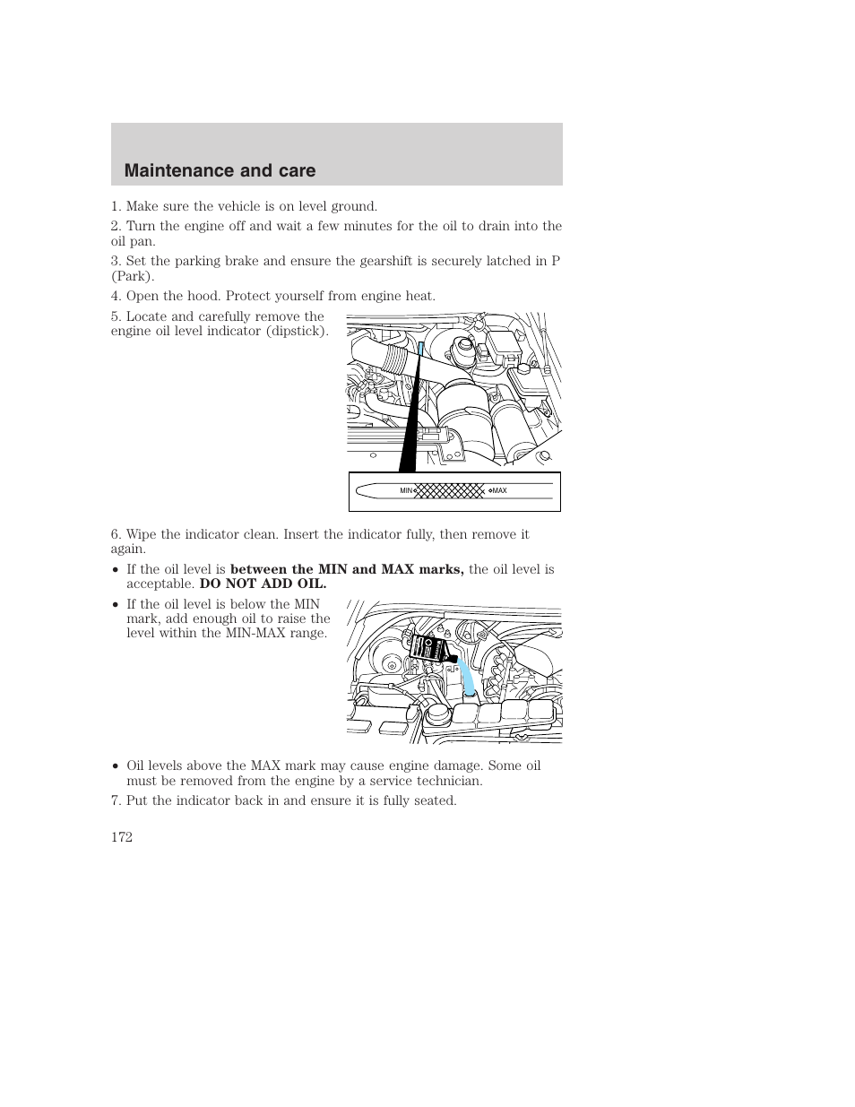 Maintenance and care | FORD 2001 Excursion v.2 User Manual | Page 172 / 248