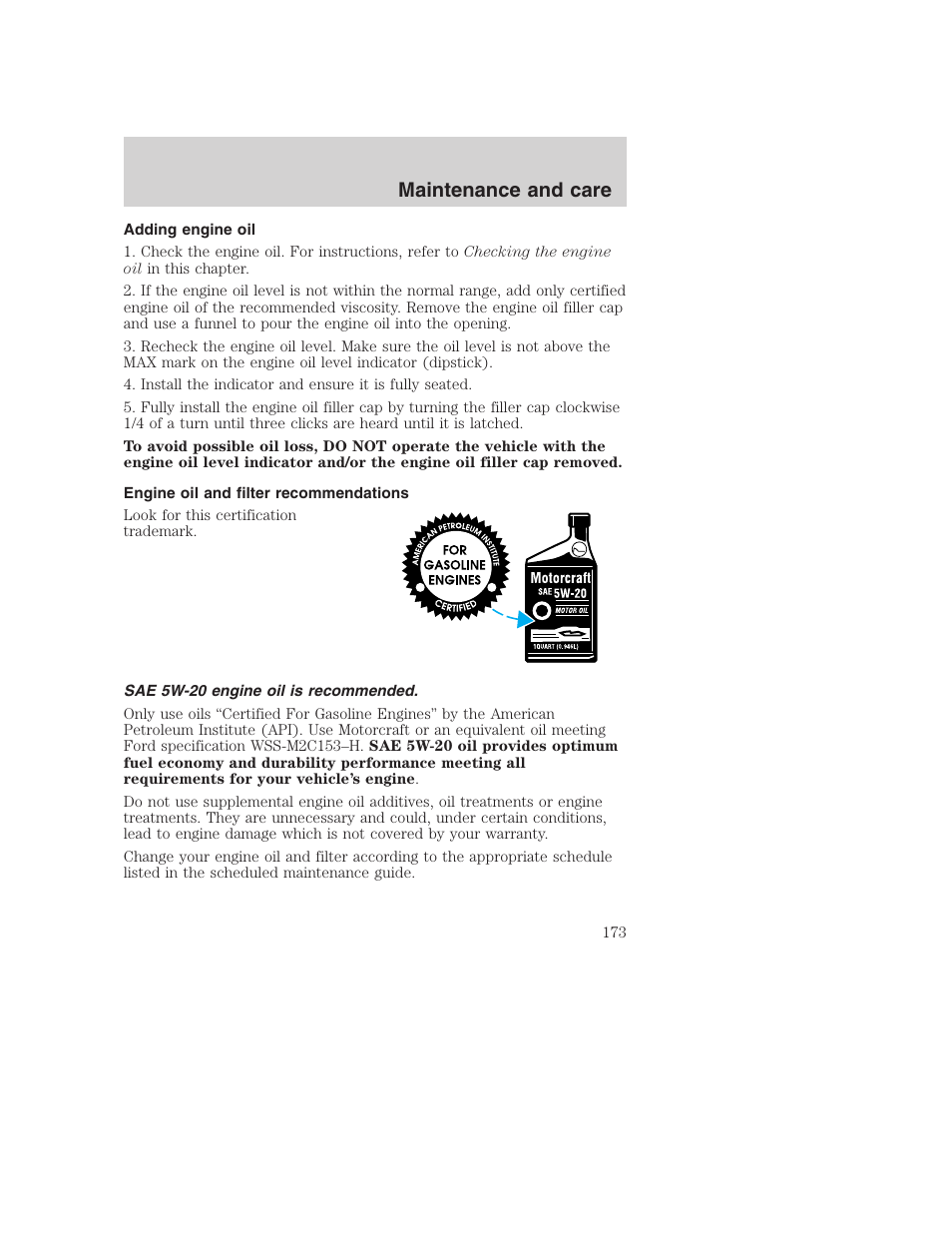 Maintenance and care | FORD 2001 Excursion v.2 User Manual | Page 173 / 248