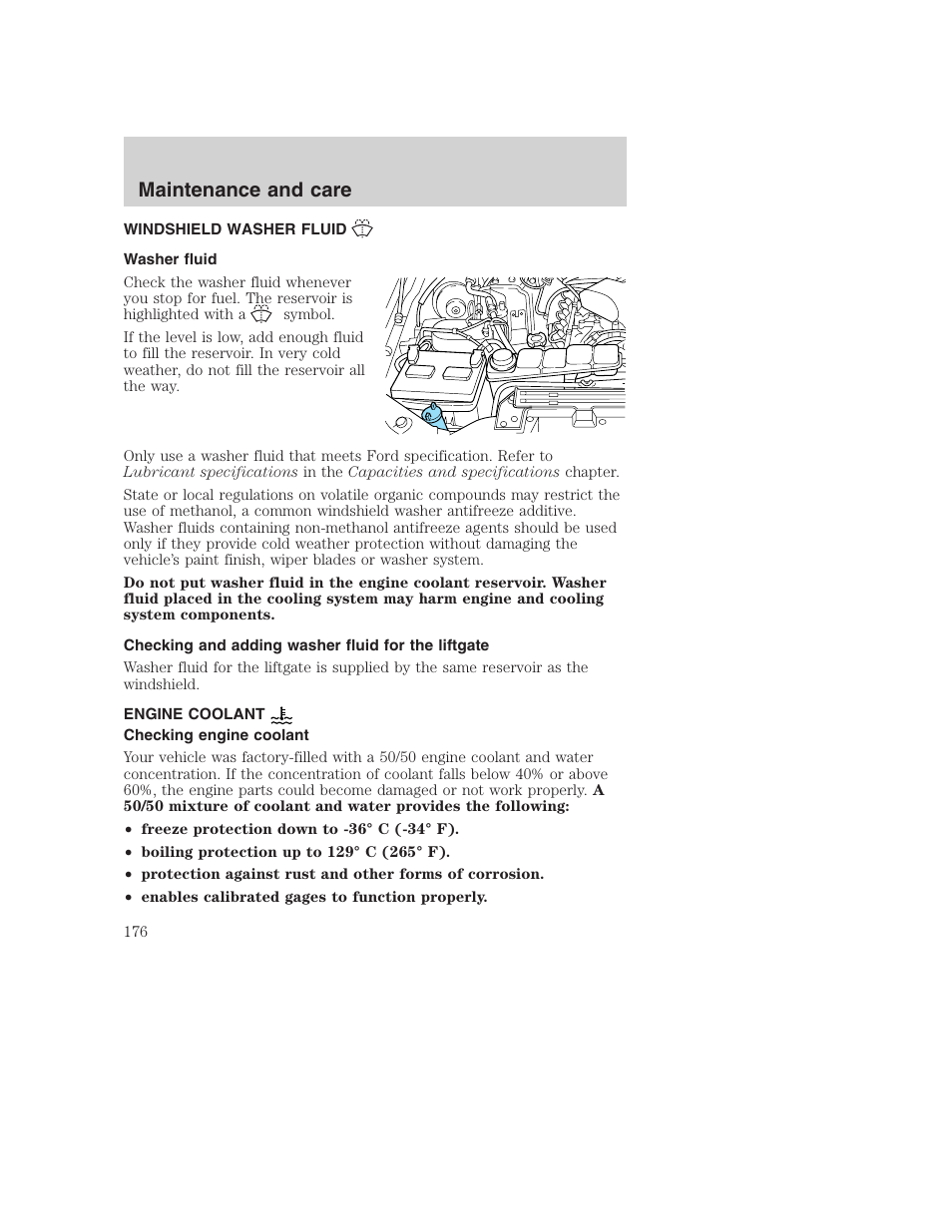 Maintenance and care | FORD 2001 Excursion v.2 User Manual | Page 176 / 248