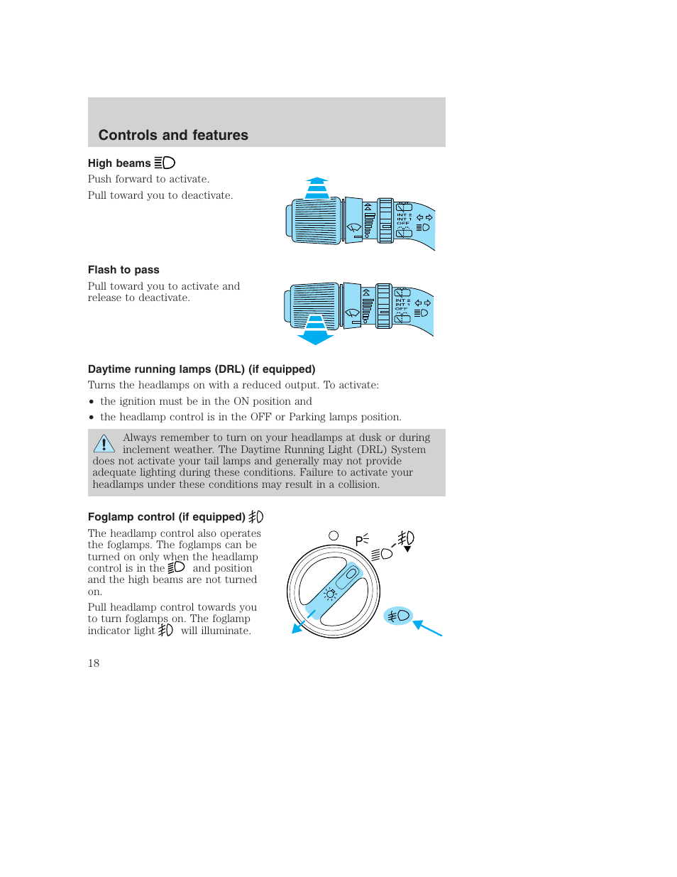 Controls and features | FORD 2001 Excursion v.2 User Manual | Page 18 / 248