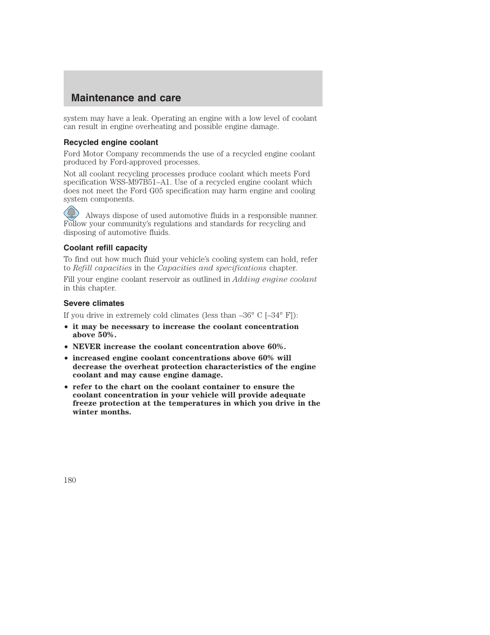 Maintenance and care | FORD 2001 Excursion v.2 User Manual | Page 180 / 248