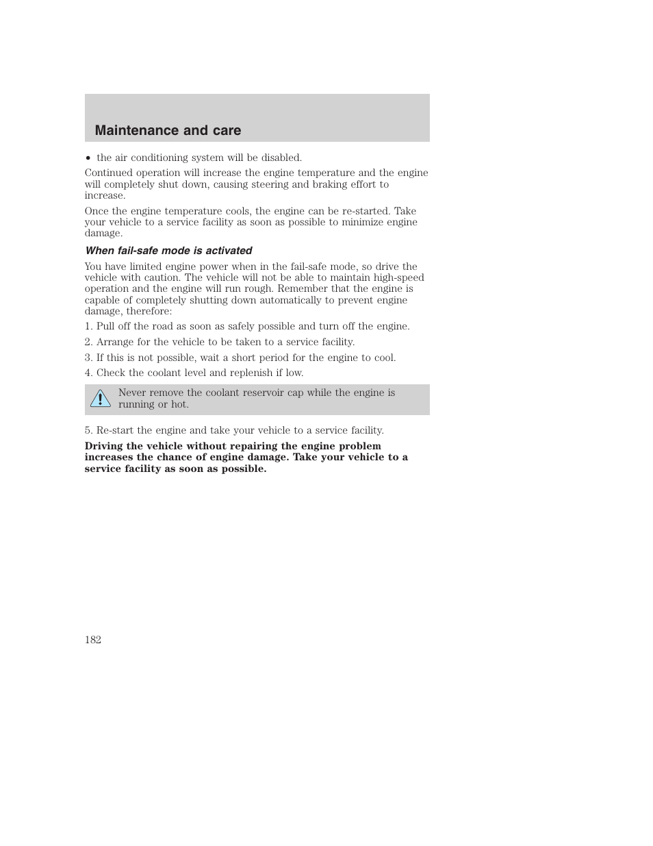 Maintenance and care | FORD 2001 Excursion v.2 User Manual | Page 182 / 248