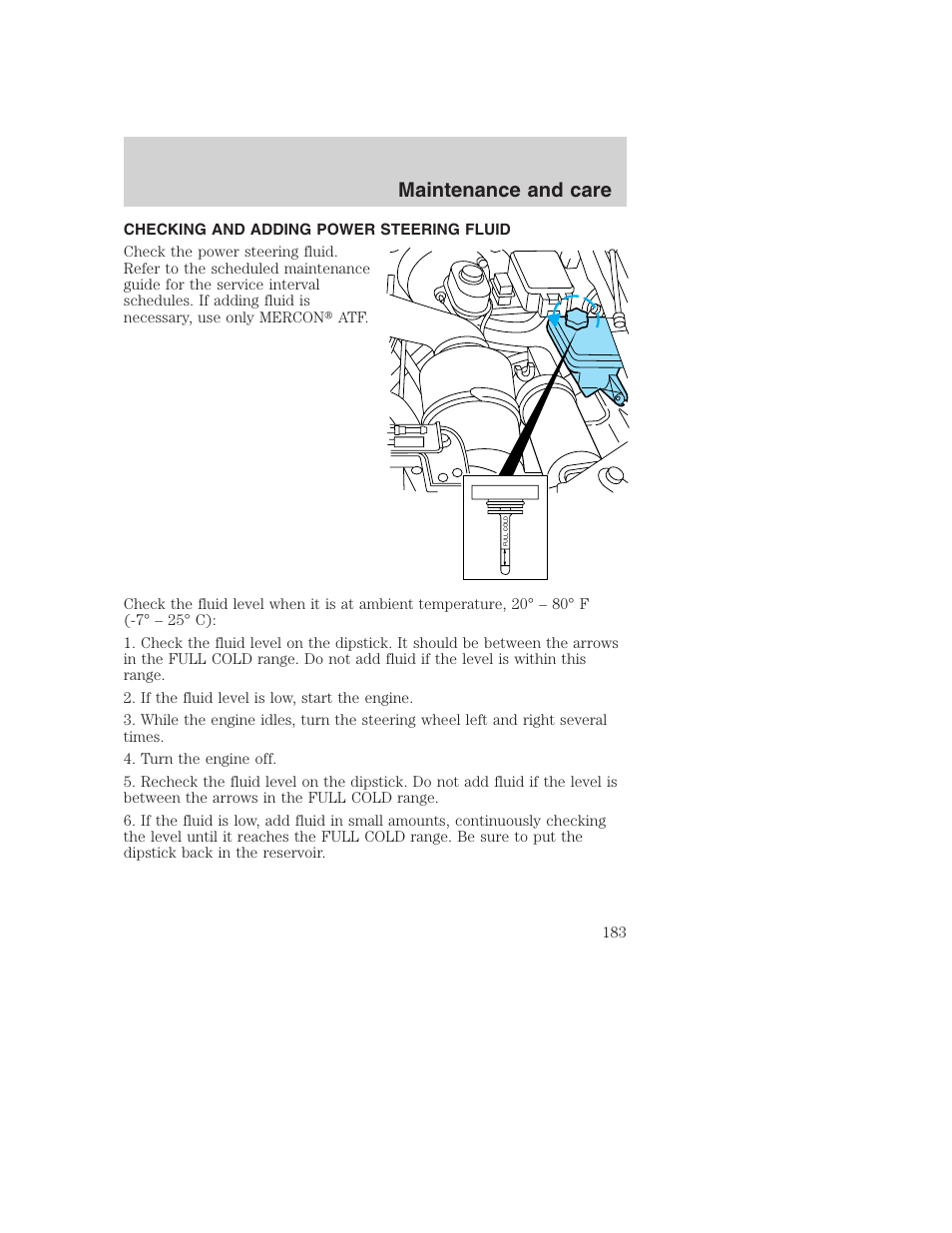 Maintenance and care | FORD 2001 Excursion v.2 User Manual | Page 183 / 248