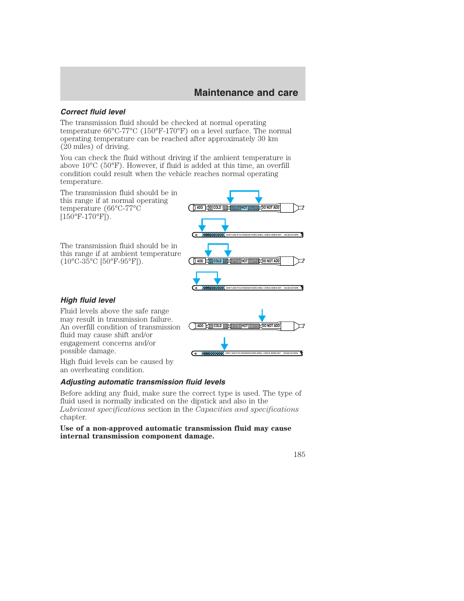 Maintenance and care | FORD 2001 Excursion v.2 User Manual | Page 185 / 248