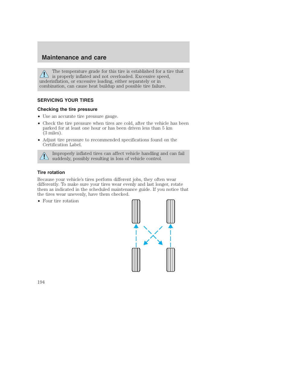 Maintenance and care | FORD 2001 Excursion v.2 User Manual | Page 194 / 248