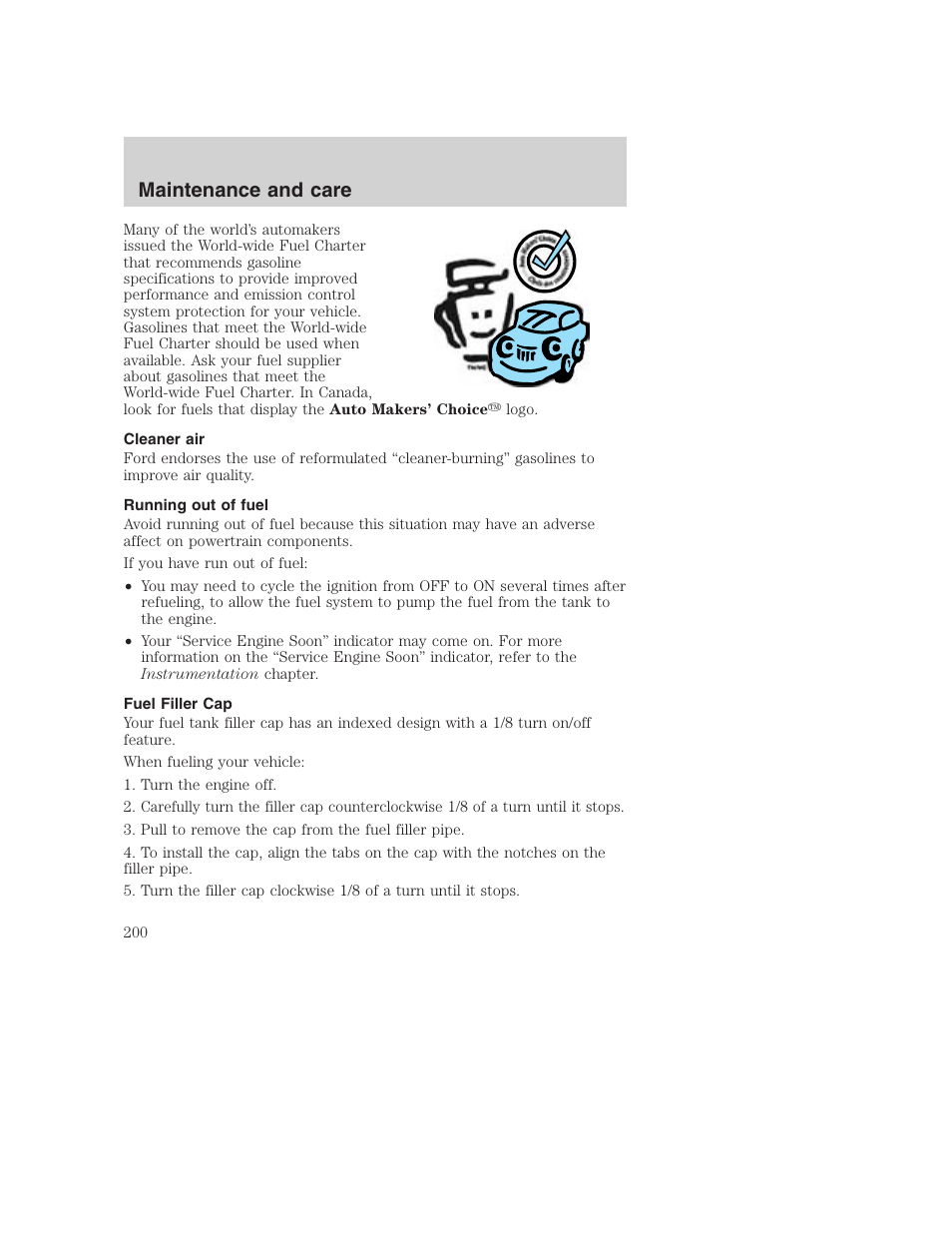 Maintenance and care | FORD 2001 Excursion v.2 User Manual | Page 200 / 248