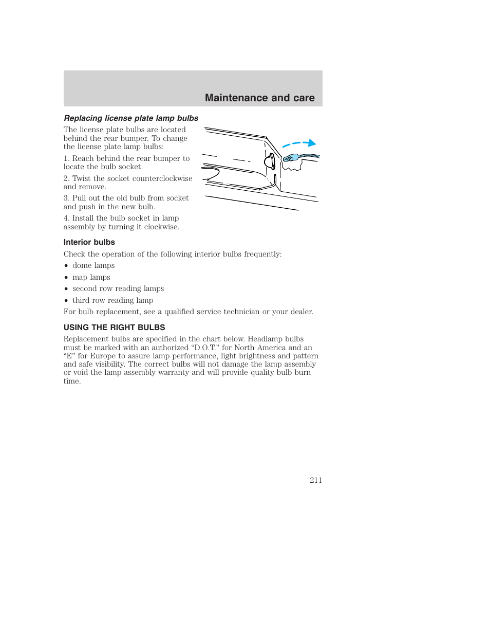 Maintenance and care | FORD 2001 Excursion v.2 User Manual | Page 211 / 248