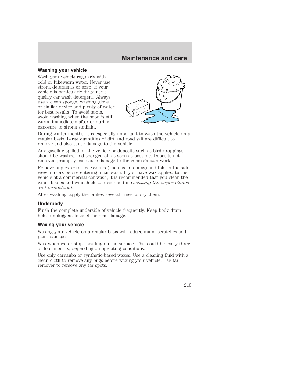 Maintenance and care | FORD 2001 Excursion v.2 User Manual | Page 213 / 248