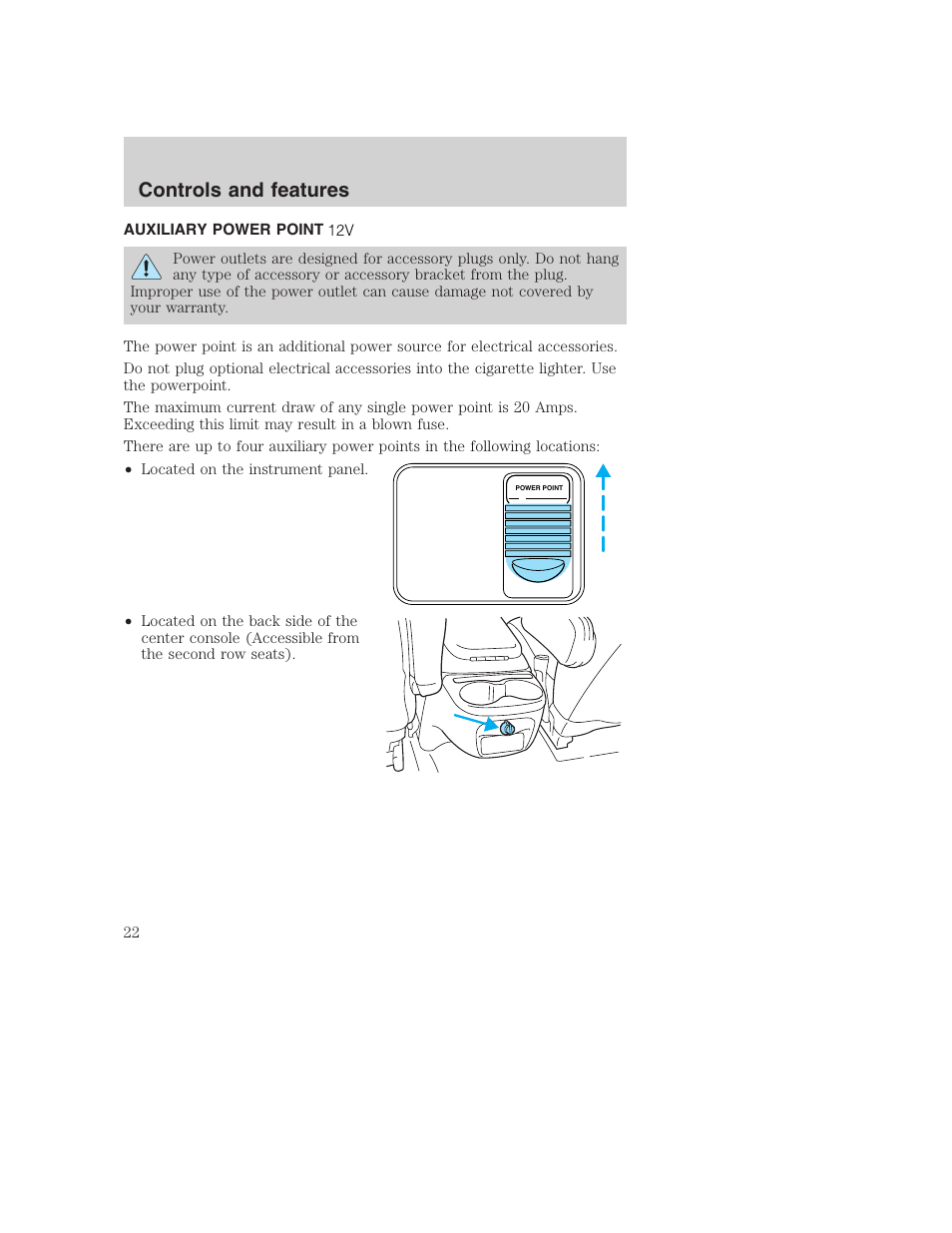 Controls and features | FORD 2001 Excursion v.2 User Manual | Page 22 / 248