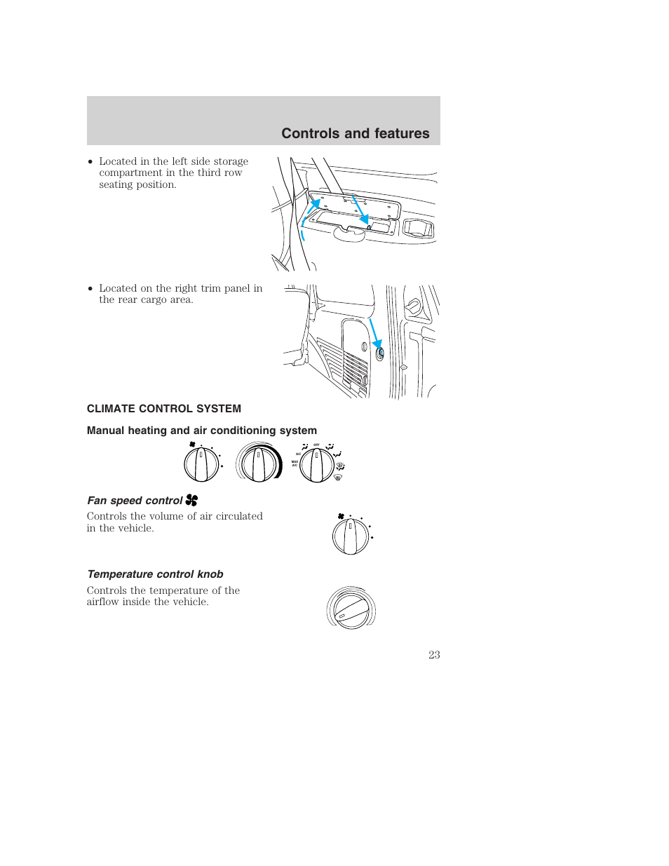 Controls and features | FORD 2001 Excursion v.2 User Manual | Page 23 / 248