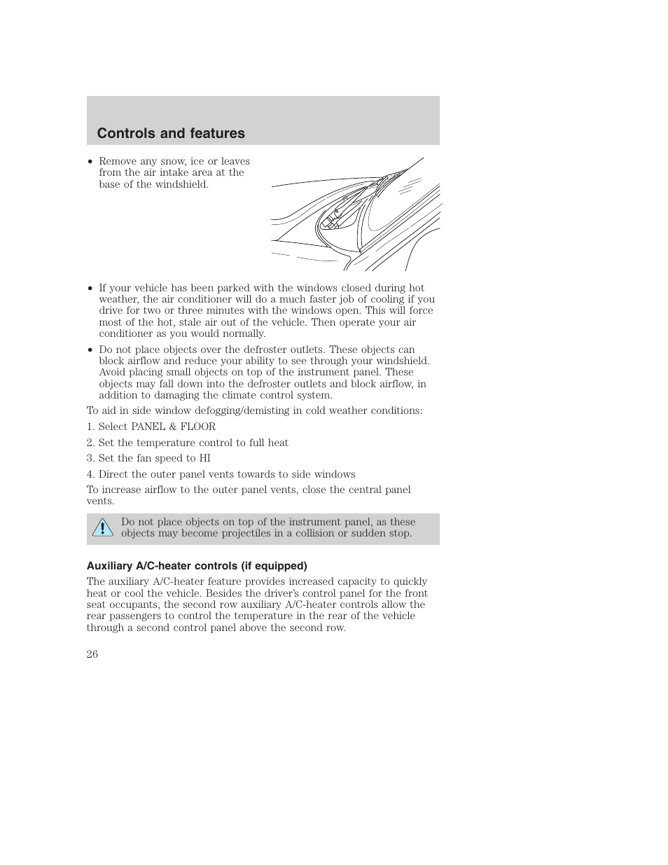 Controls and features | FORD 2001 Excursion v.2 User Manual | Page 26 / 248