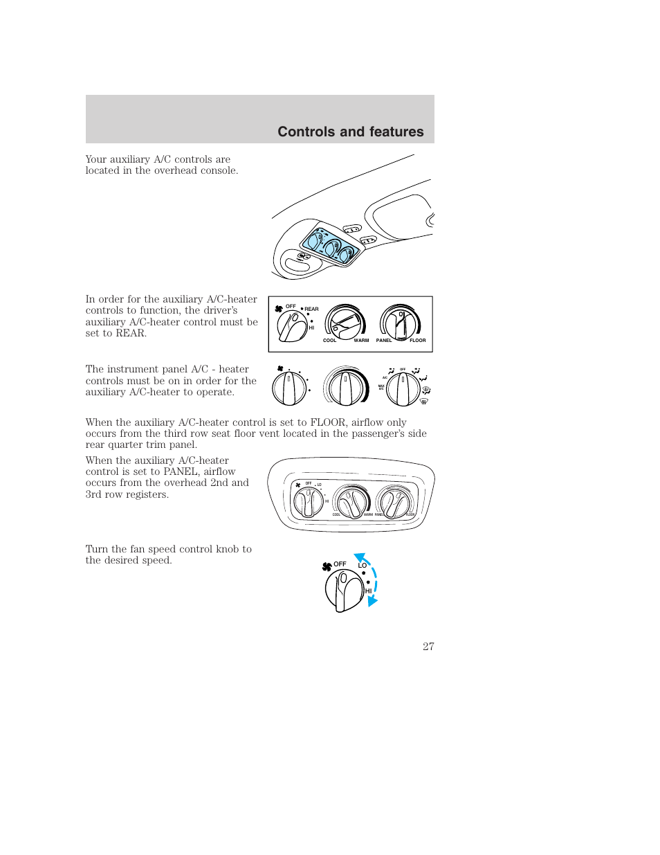 Controls and features | FORD 2001 Excursion v.2 User Manual | Page 27 / 248