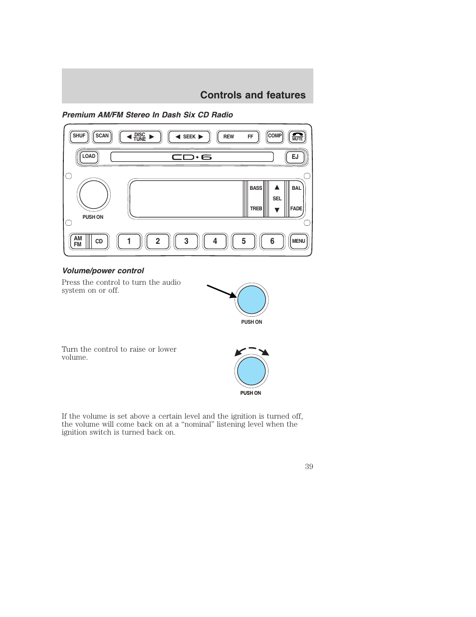 Controls and features | FORD 2001 Excursion v.2 User Manual | Page 39 / 248