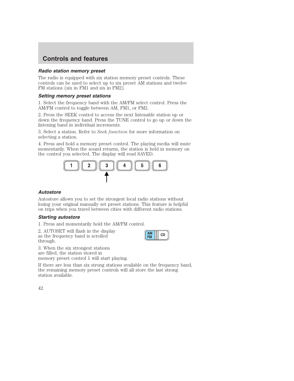 Controls and features | FORD 2001 Excursion v.2 User Manual | Page 42 / 248