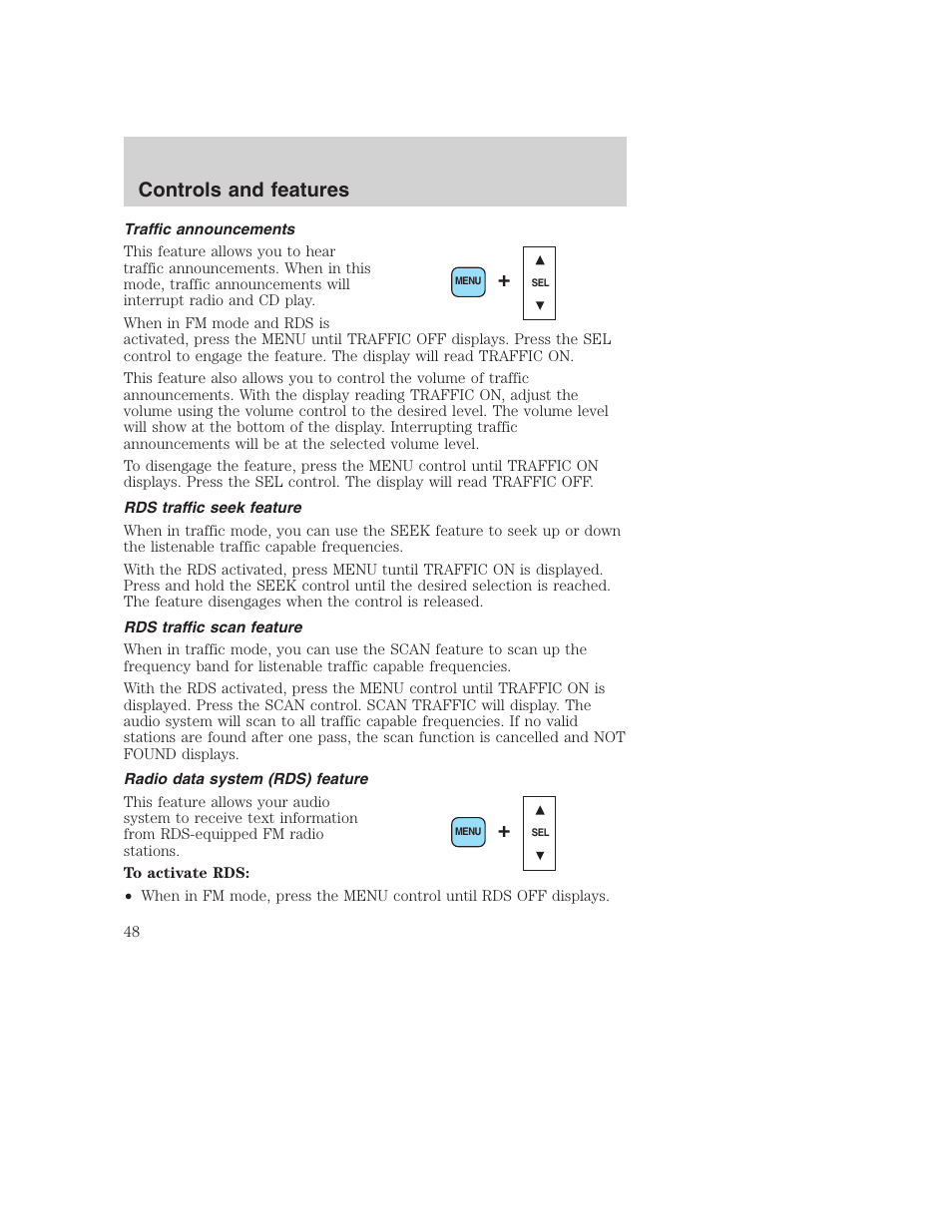 Controls and features | FORD 2001 Excursion v.2 User Manual | Page 48 / 248