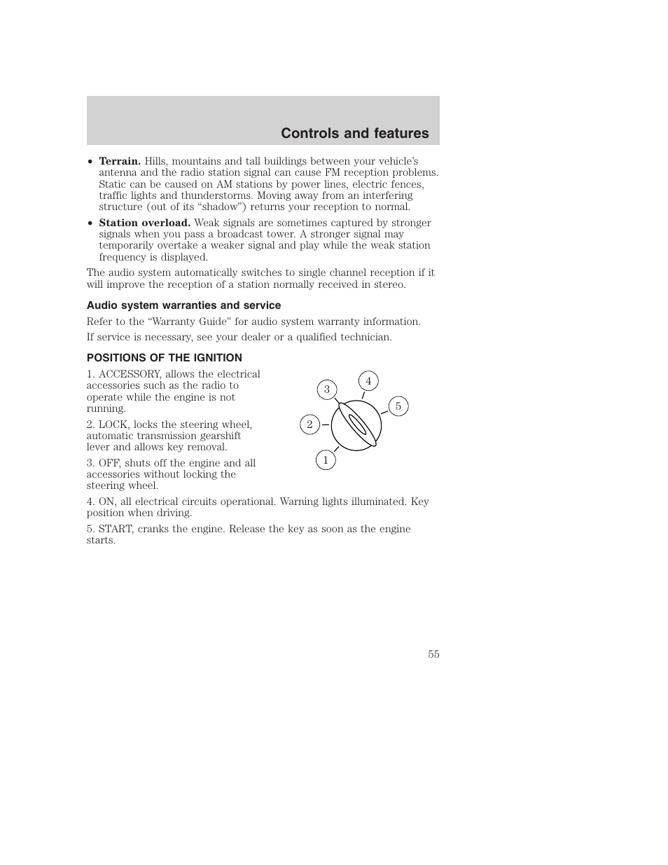 Controls and features | FORD 2001 Excursion v.2 User Manual | Page 55 / 248